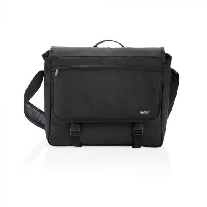 Swiss Peak RFID 15 laptop messenger bag PVC free, black