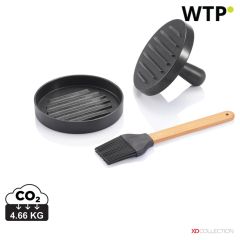 Set BBQ con pressa per hamburger e pennello, grigio, XDP422.401
