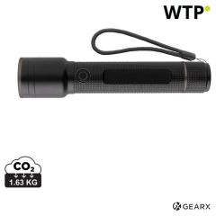 Torcia grande ricaricabile USB in alluminio riciclato Gear X RCS, nero, XDP513.921