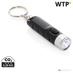 Torcia a chiave ricaricabile USB in plastica riciclata Globix RCS, nero, XDP514.0201