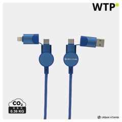 Oakland RCS recyceltes Kunststoff 6-in-1 Schnelllade 45W Kabel, Blau, XDP302.705