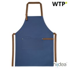 VESPER, Schürze aus 100% Baumwoll-Canvas (300 g/m²) mit Metallelementen, Blau, 99816-104