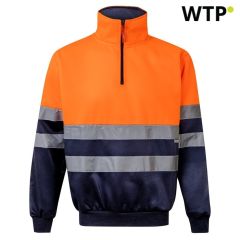 VL THOR LARGE, Dvobarvna majica s kapuco (300g/m²) iz poliestrskega flisa (100%), modra, 36149-214-4XL