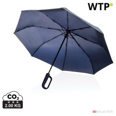 Yara 21 AWARE RPET Regenschirm in einfarbig mit Karabiner, blaue Marine, XDP850.7125