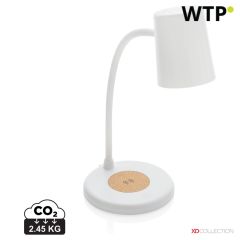Zenara RCS reciklirana plastična i pluta 15W bežična stolna lampa, bijela, XDP514.0303